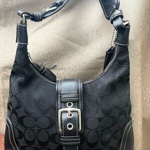 Coach Black Hobo Bag with Signature Style